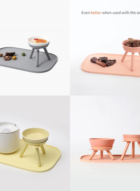 克拉宠物 现货 韩国inherent新品 宠物猫狗撞色湿粮碗 陶瓷 ins风