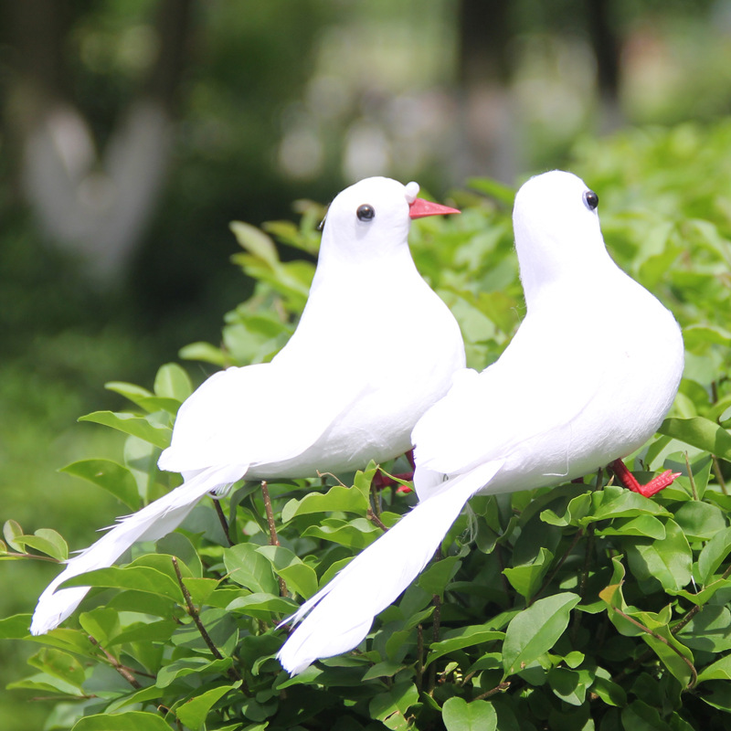 小白鸽子飞翔婚庆商场羽毛摆件