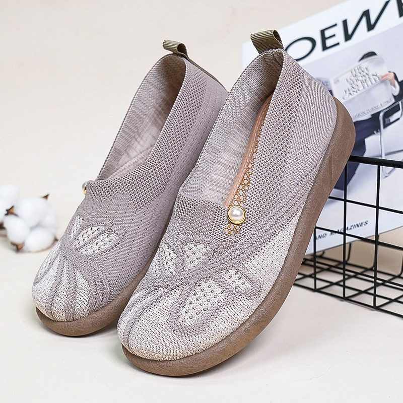 新款老北京布鞋中老年舒适单鞋透气飞织宽松版奶奶鞋一脚蹬女单鞋,女鞋,网面鞋,淘宝优惠券,粉丝福利购,淘宝优惠卷