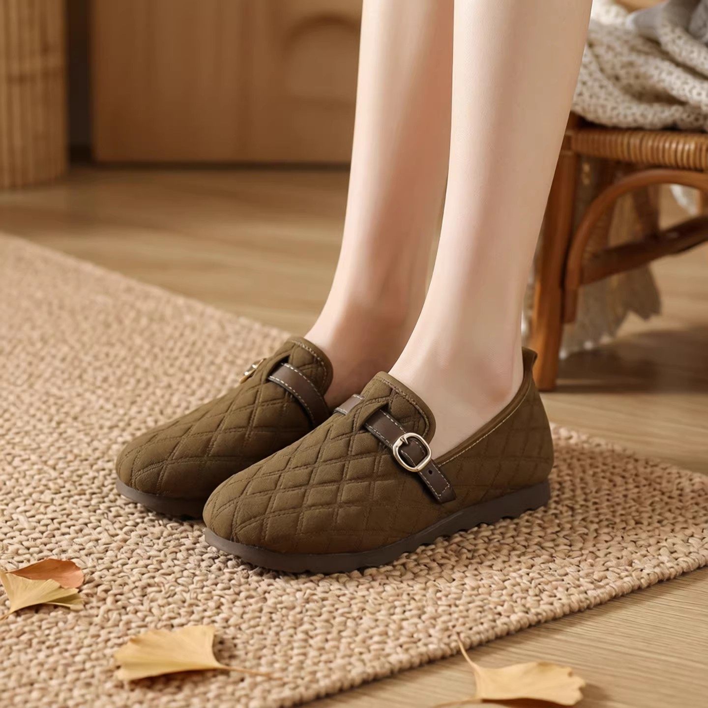 2026春秋老北京布鞋女单鞋韩版底百搭舒适防滑平底妈妈豆豆鞋,女鞋,乐福鞋（豆豆鞋）,淘宝优惠券,粉丝福利购,淘宝优惠卷