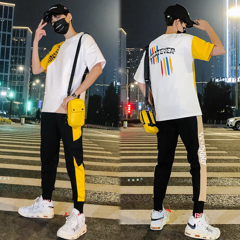 国潮T恤男2019夏季运动套装ins嘻哈bf衣服hiphop潮牌男士t恤短袖|msdalam kategori Pakaian Lelaki, baju-T - dari Buy2taobao.com untuk memberikan perkhidmatan ejen Taobao profesional membeli