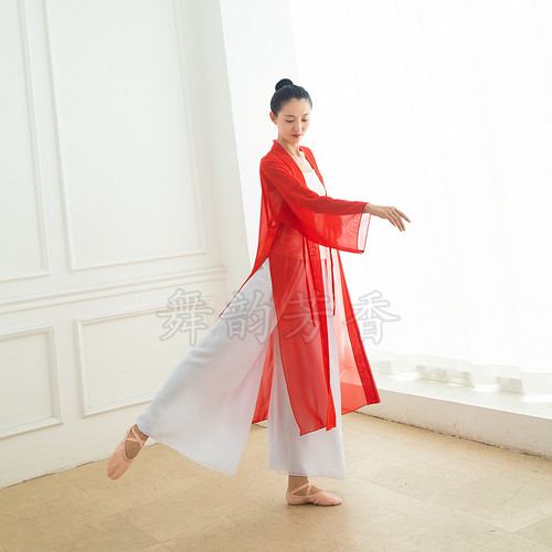 古典现代跳舞艺考长款外搭练功服