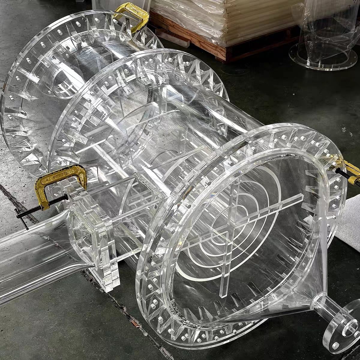 高透明亚克力管定制加工激光切割折弯法兰螺纹攻丝牙刻度实验器材