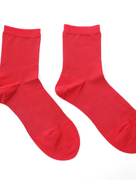 爱慕先生19AW袜子桑蚕丝立体袜男士本命年红色袜子NS94W084