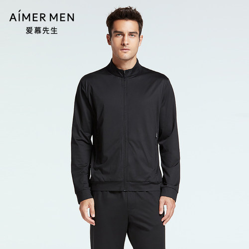 爱慕先生外穿男22SS170s创意外穿系列棉质拉链立领开衫NS81F791