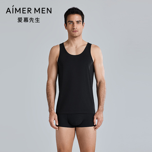 爱慕先生25春夏醇享系列男士 休闲打底宽肩跨栏背心上衣NS11M231