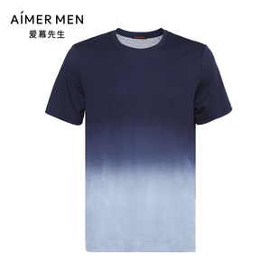 NS41J941 渐变色舒适莫代尔圆领套头短袖 爱慕先生新品 家居男士