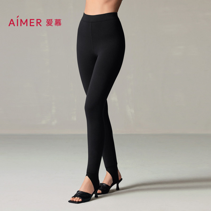 爱慕24AW魔力打底女士秋冬高腰三层加厚踩脚打底保暖裤AM82A255