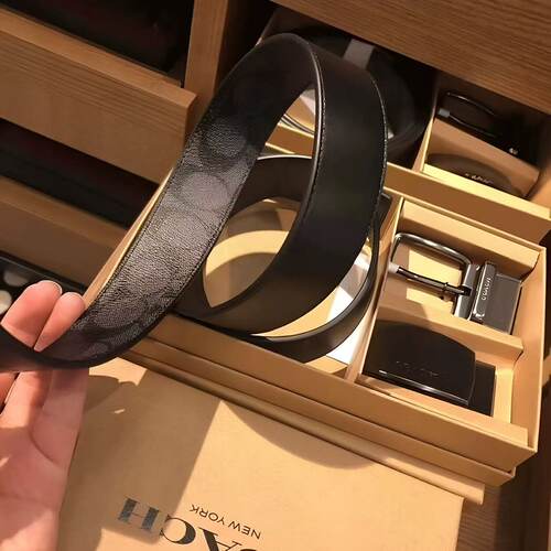 【礼物】蔻驰皮带适用于男士商务宽版针扣真皮腰带配件维修提货卷
