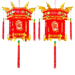 2026春节新款灯笼过年吊灯大门口阳台免插电新年传统复古高端宫灯