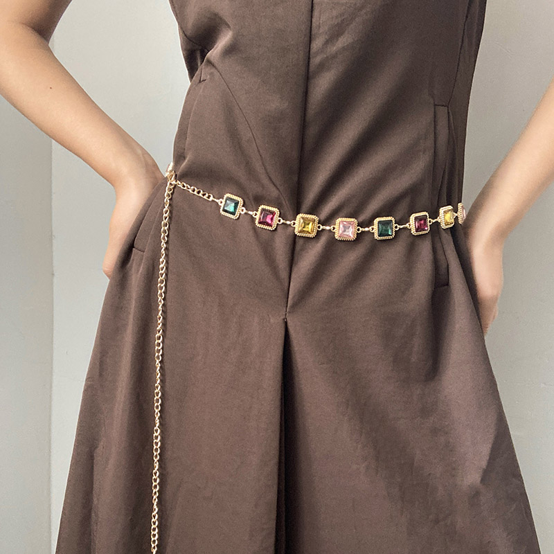 女士腰链配连衣裙2025新款高级感水钻腰带配饰小香风气质金属链条