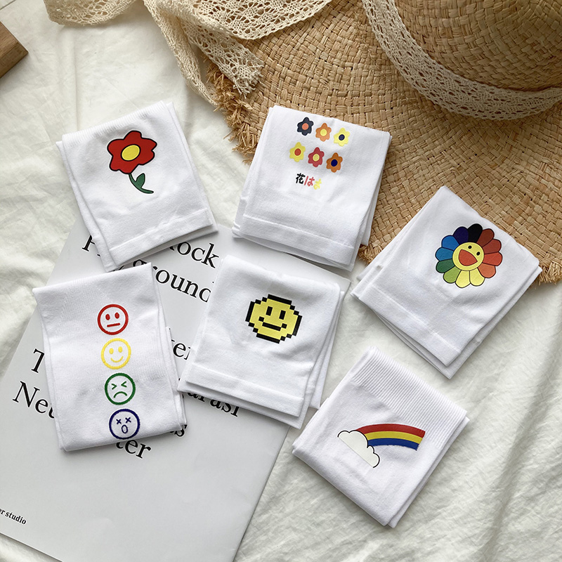 冰袖女ins风 夏季卡通白色凉爽冰丝护臂表情学生开车骑行男袖套