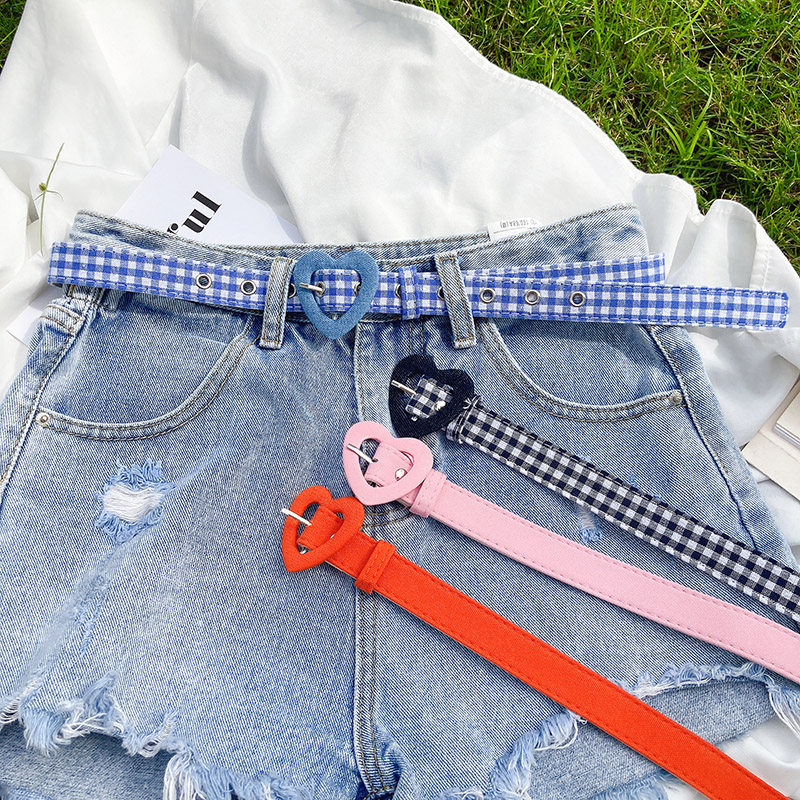 爱心腰带女 夏季韩国新款装饰搭配牛仔裤布带学生潮百搭ins风皮带