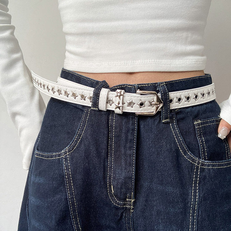 腰带女 y2k镂空星星气眼复古辣妹配牛仔裤百搭休闲时尚小众皮带男