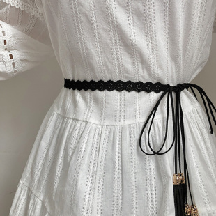 民族风镂空流苏腰带女复古编织裙子装 饰腰绳ins休闲连衣裙细皮带