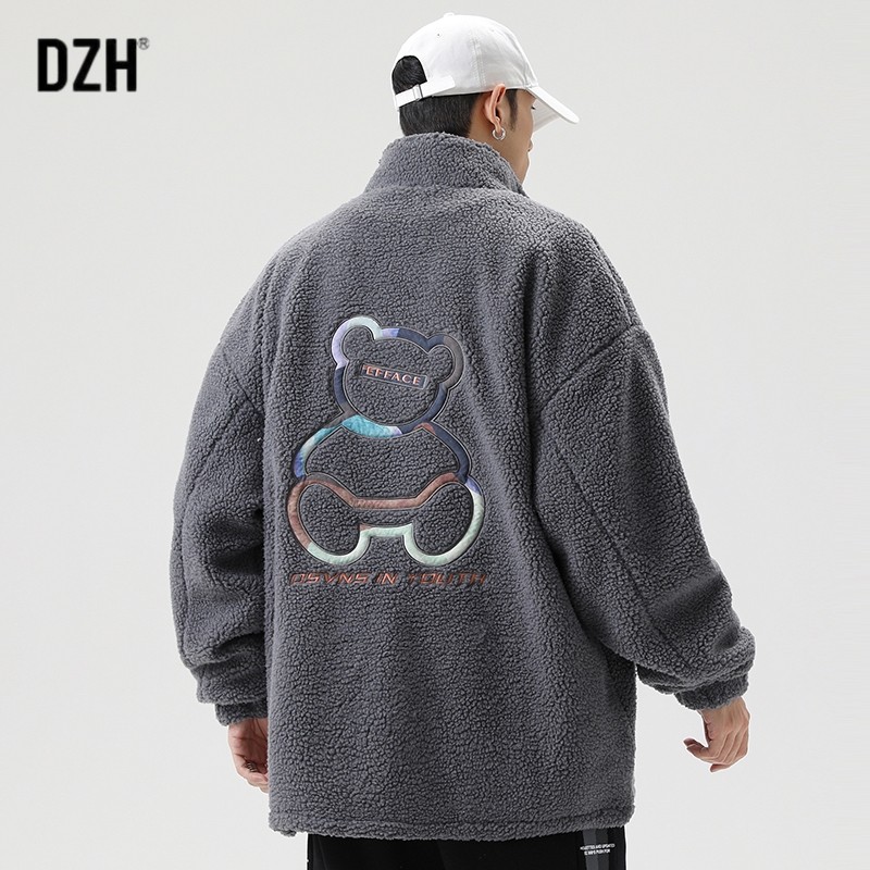 男士摇粒绒外套男秋冬季潮牌休闲百搭开衫夹克2026新款潮流男装