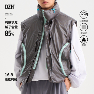 羽绒马甲男款青少年亮面羽绒服保暖背心无袖坎肩男冬季2025年新款