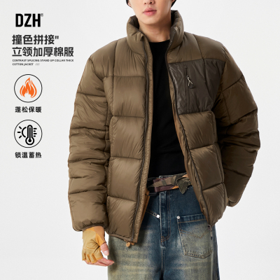 撞色棉服冬装加厚面包服棉袄外套