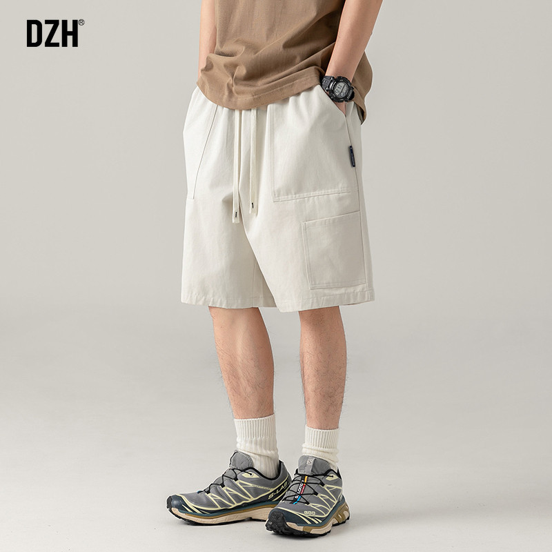 男士米色工装短裤男夏季潮牌2025新款休闲裤子美式五分裤男款宽松,男装,休闲裤,淘宝优惠券,粉丝福利购,淘宝优惠卷
