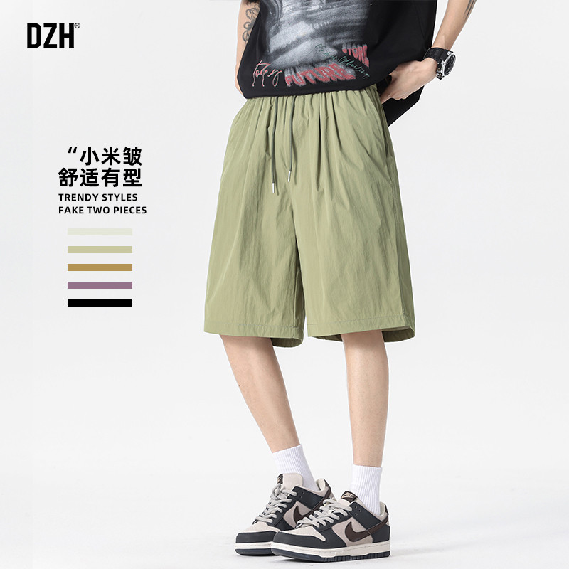 男士速干运动短裤男夏外穿轻薄五分裤休闲百搭2026新款沙滩裤宽松