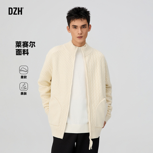 美式 秋冬加厚毛衣休闲外套2025新款 纯色莱赛尔开衫 男款 针织衫 男士