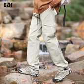 男裤 户外裤 宽松2025新款 男士 子男秋季 裤 休闲裤 抽绳冲锋裤 工装 长裤