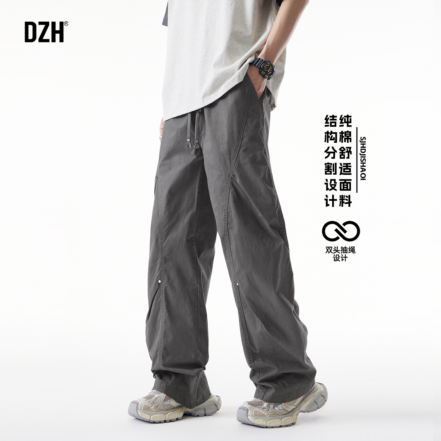 男士纯棉工装裤男直筒宽松2025新款伐木裤夏季薄款裤子男款老爹裤