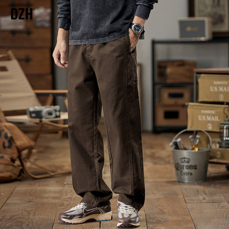 男士美式复古工装裤男秋季裤子男款伐木裤2026新款直筒休闲裤男裤