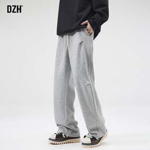 男士灰色卫裤男款春秋2025新款休闲直筒长裤宽松运动裤美式潮裤子