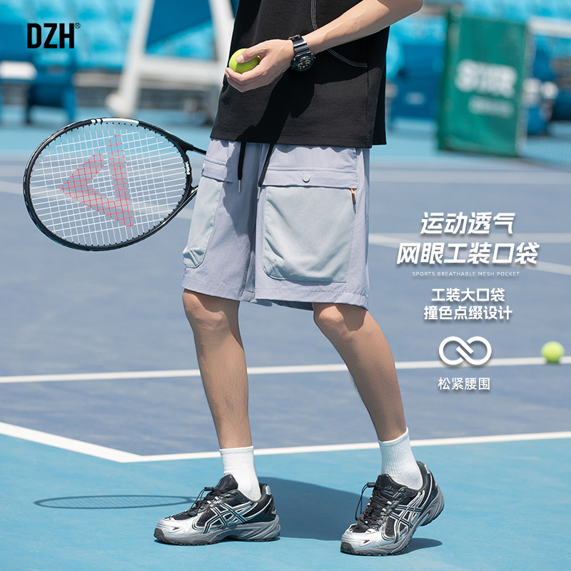 青少年浅灰色运动工装短裤男款夏季五分裤宽松直筒裤子2026新款潮