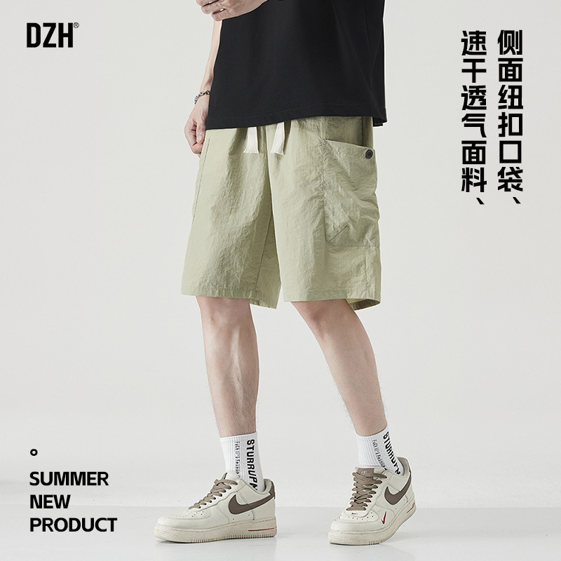 青少年速干运动短裤男夏季薄款中裤五分裤2025新款外穿大裤衩裤子