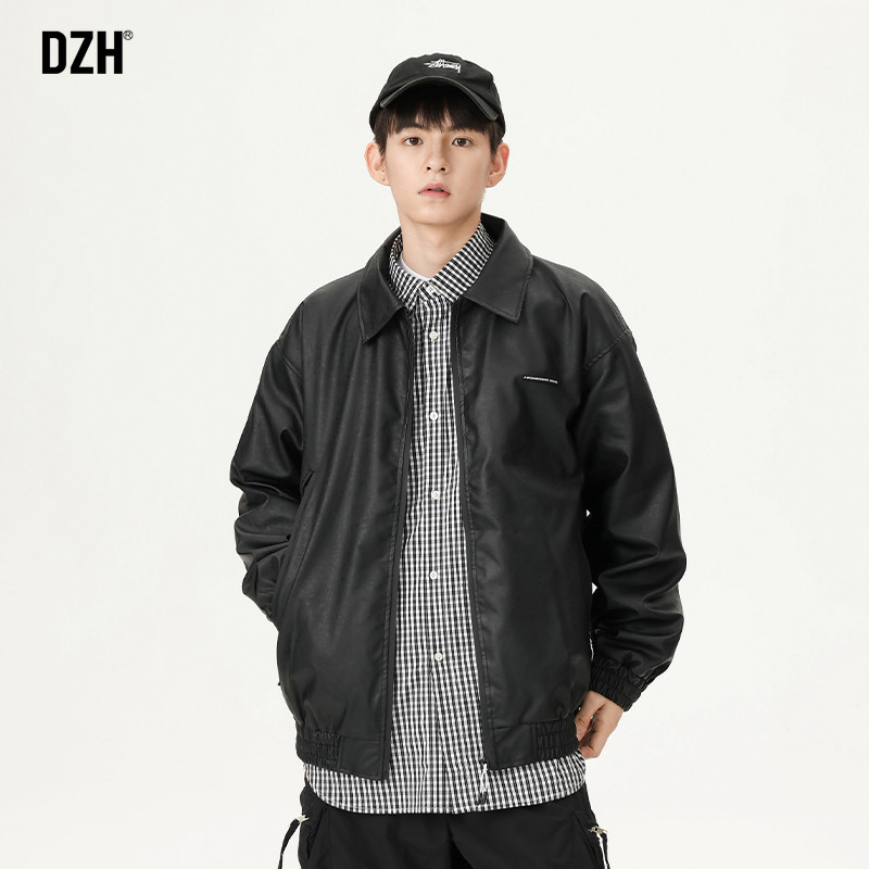 男士黑色皮衣外套男春秋款痞帅高级感上衣百搭皮夹克2026新款男装