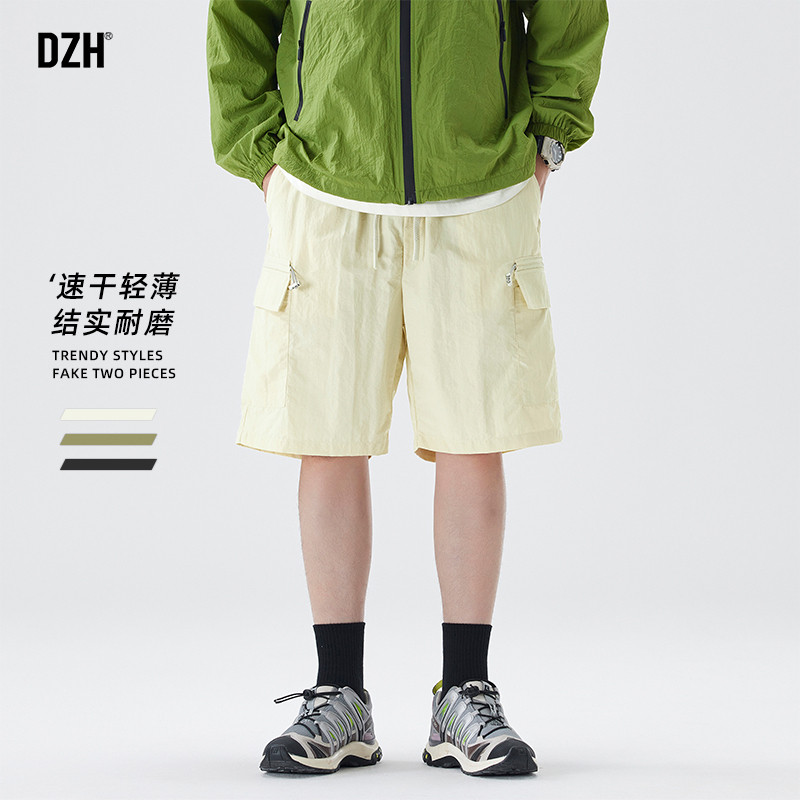 男士速干工装短裤男2026夏新款透气宽松运动中裤薄款五分裤子男款