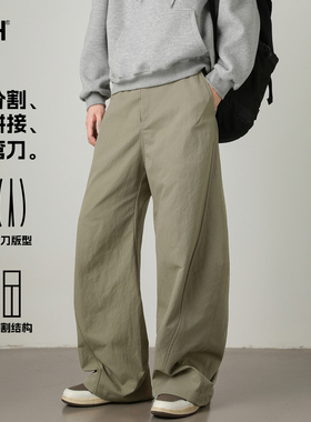 男士弯刀裤男款灰绿色裤子男休闲裤美式工装裤直筒长裤户外伞兵裤