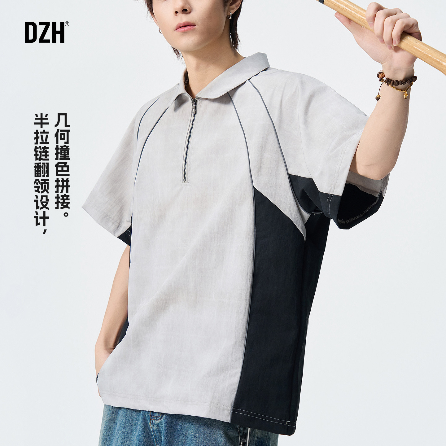 男士美式老钱风polo衫男款2026新款夏季衬衫宽松上衣外套短袖t恤