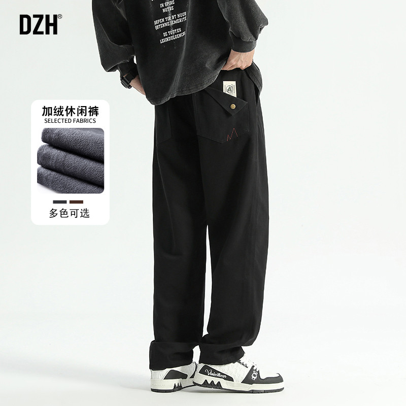 男士冬季休闲裤男加绒加厚裤子休闲百搭美式工装裤2025新款直筒裤
