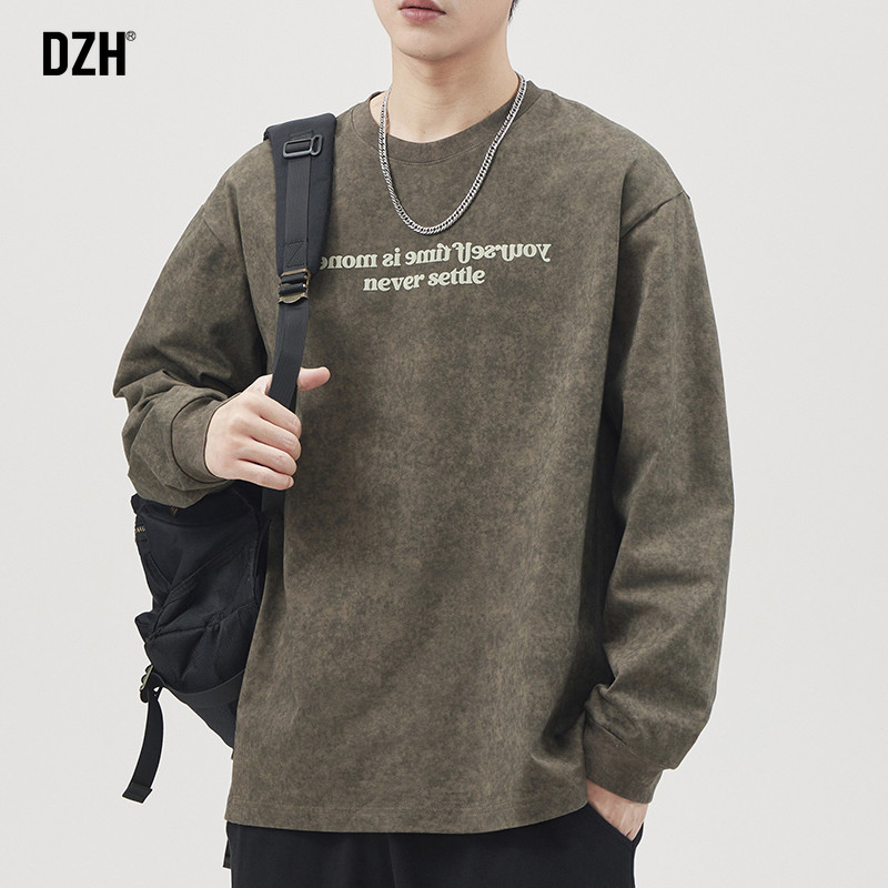 男生重磅t恤男长袖纯棉秋季打底衫内搭2026新款休闲圆领上衣百搭