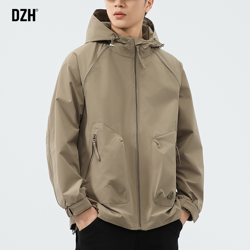 连帽美式户外冲锋衣夹克外套