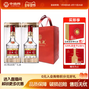 年货礼盒 五粮液52度第八代普五500ml*2双瓶浓香型白酒礼盒酒送礼