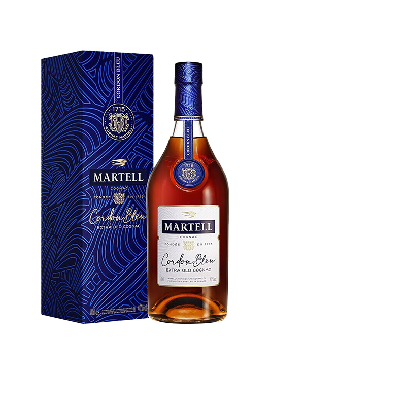 中酒网 Martell马爹利蓝带干邑白兰地500ml法国酒洋酒烈酒礼盒