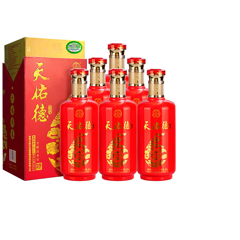 天佑德青稞酒福6 42度福酒500ml清香型白酒整箱婚宴酒水礼盒送礼