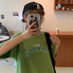 Real shot round neck printed short sleeve T-shirt