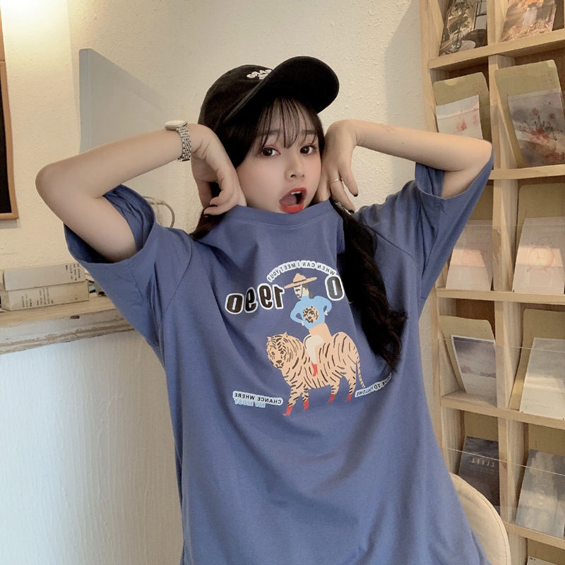 實拍牛奶絲超火oversize短袖T恤女韓版寬鬆上衣