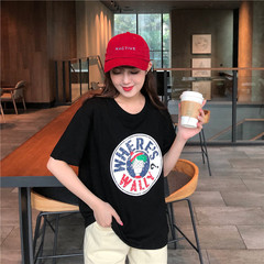 Real shooting summer lovers' short sleeve T-shirt women's loose Korean version