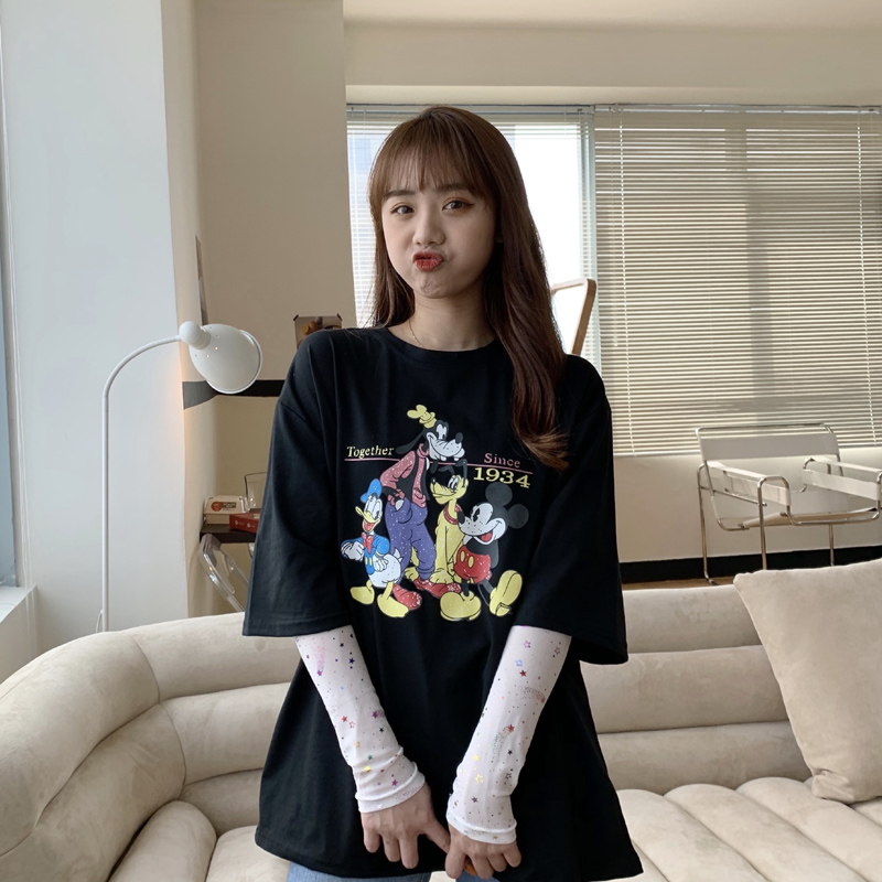 實拍原宿風短袖T恤女夏季美式復古潮牌上衣服