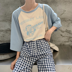 Hong Kong style retro short sleeve T-shirt for women