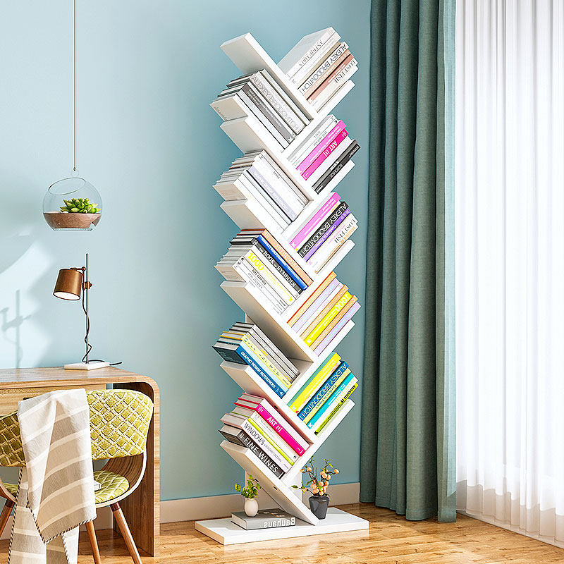 靠墙书架墙角收纳储物柜创意家用学生卧室转角置物架简易落地书柜