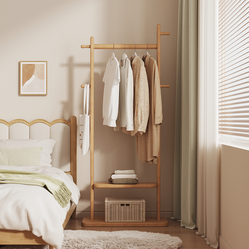 新款原木风小型入户门简易挂衣架