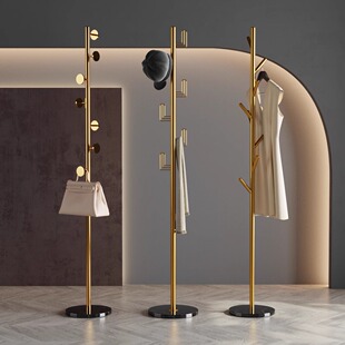 轻奢金属衣帽架高级感挂衣架落地客厅卧室床边收纳钢制立式置物架