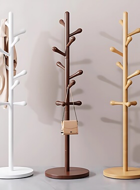 实木衣帽架落地挂衣架客厅办公室房间床头宿舍家用立式挂衣服架子